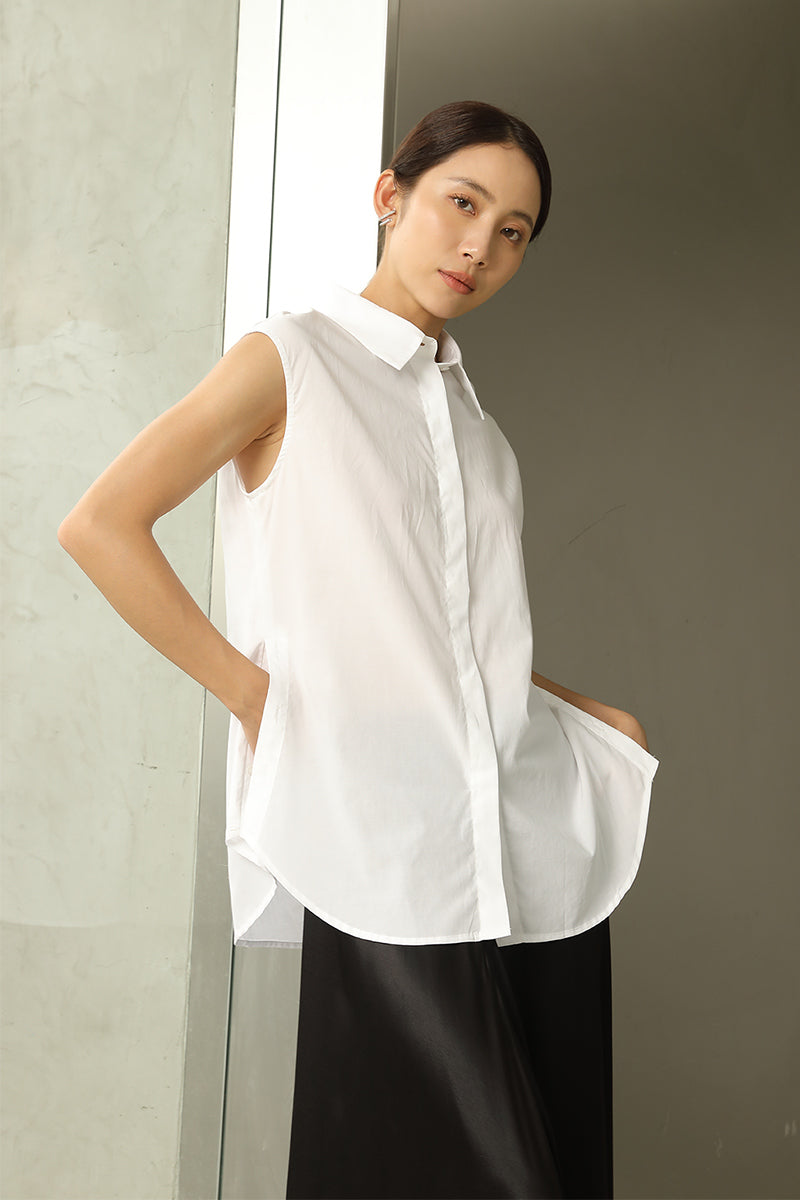 Sleeveless Shirt | White