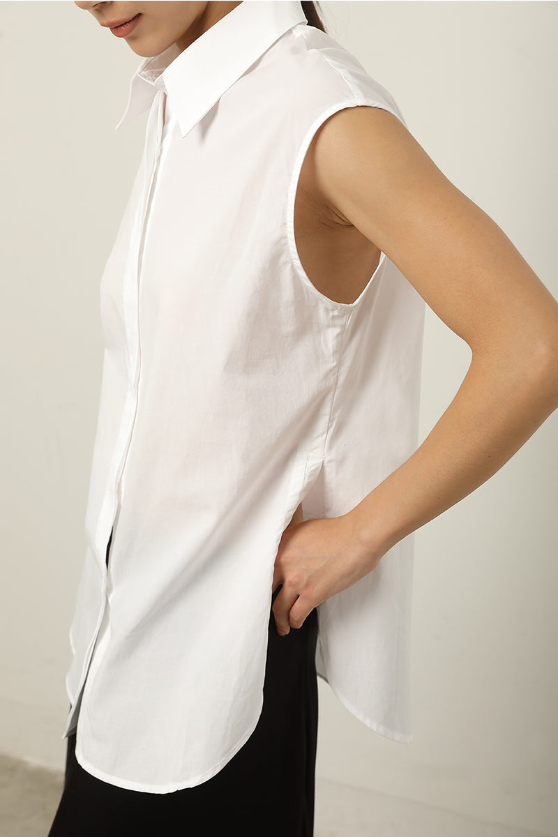 Sleeveless Shirt | White