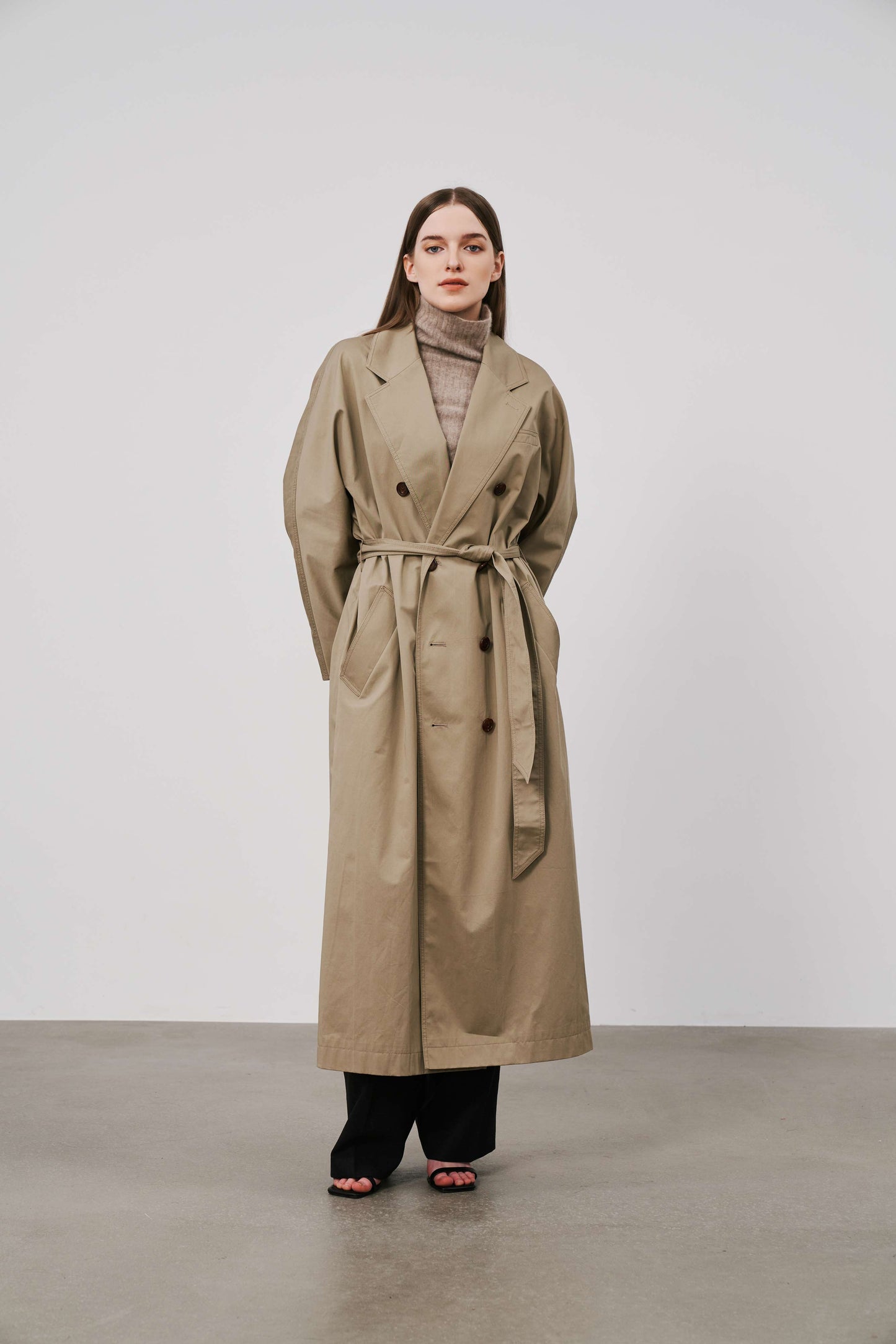 Double Breasted Trench Coat | Camel