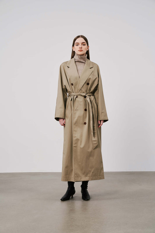 Double Breasted Trench Coat | Camel