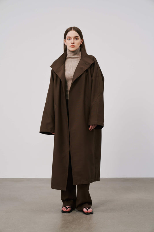 Oversize Wool Coat | Brown
