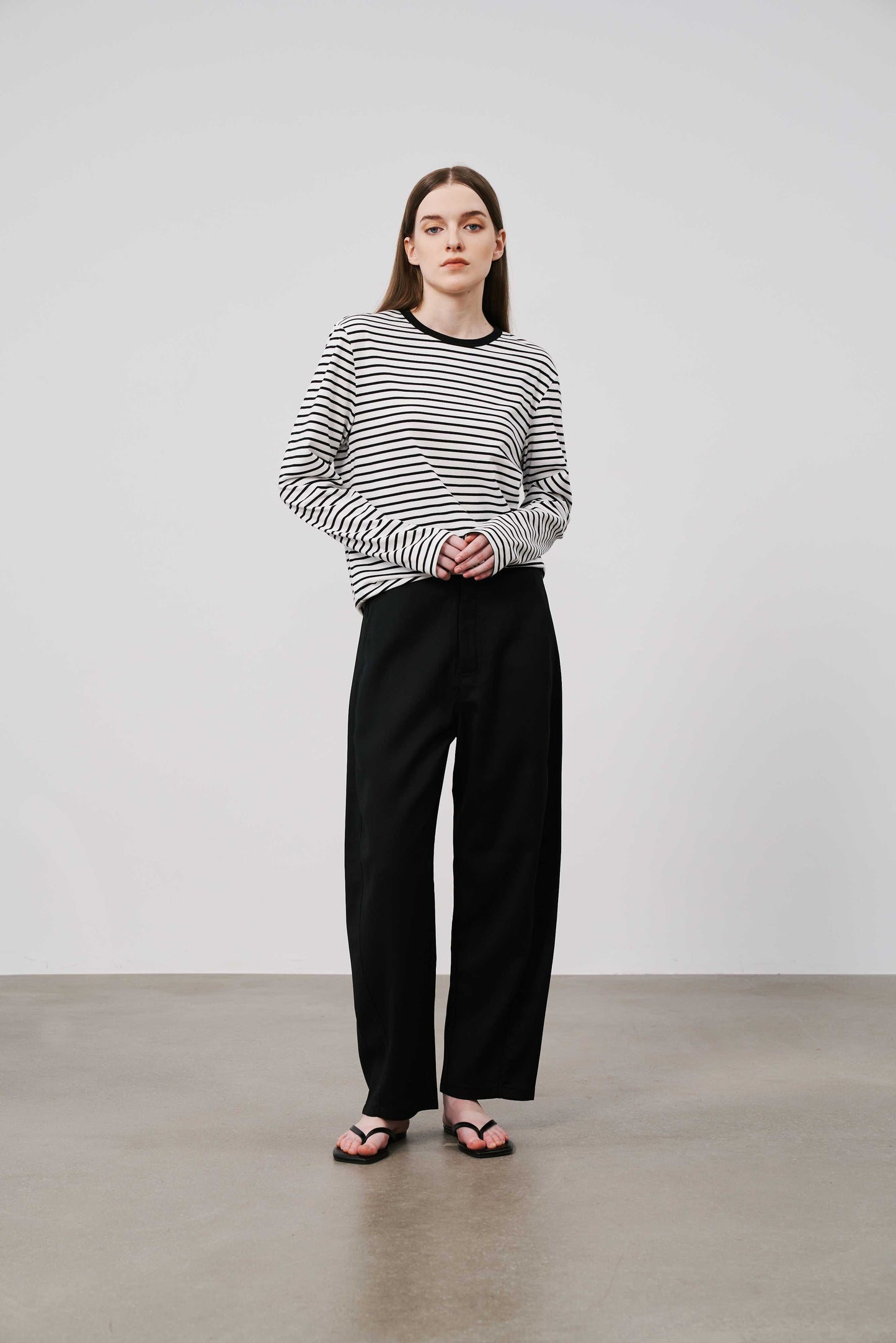 Wide Cropped Trousers | Black